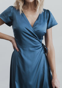 Krystal Satin Wrap Gown | Copper ...